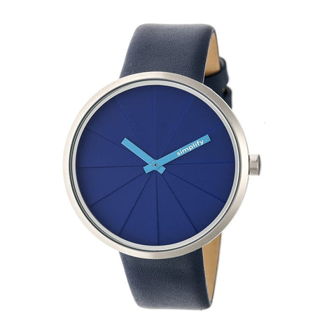 Simplify The 4000 Leather-Band Watch - Blue SIM4005