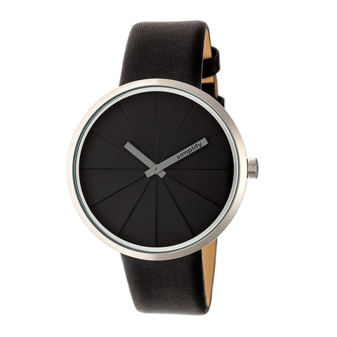Simplify The 4000 Leather-Band Watch - Black SIM4007