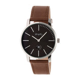 Simplify The 4700 Leather-Band Watch w/Date - Silver/Brown SIM4703