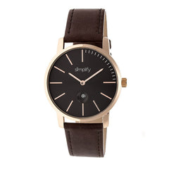 Simplify The 4700 Leather-Band Watch w/Date - Rose Gold/Dark Brown SIM4705