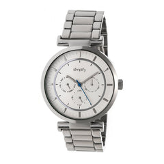 Simplify The 4800 Bracelet Watch w/Day/Date - Silver/White
