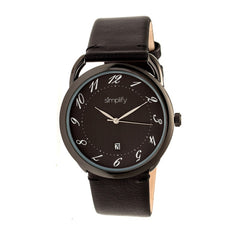 Simplify The 4900 Leather-Band Watch w/Date - Black SIM4906