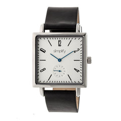 Simplify The 5000 Leather-Band Watch - Black/White