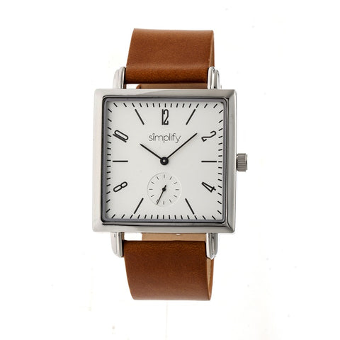 Simplify The 5000 Leather-Band Watch - Brown/White SIM5003