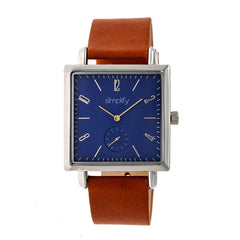 Simplify The 5000 Leather-Band Watch - Brown/Blue SIM5004