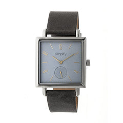 Simplify The 5000 Leather-Band Watch - Charcoal/Grey
