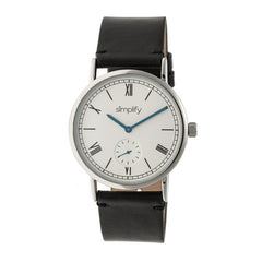Simplify The 5100 Leather-Band Watch - Black/White