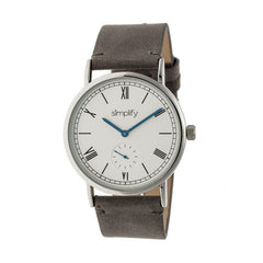 Simplify The 5100 Leather-Band Watch - Charcoal/White SIM5103