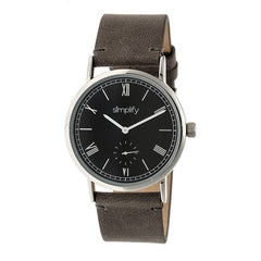 Simplify The 5100 Leather-Band Watch - Charcoal/Black SIM5104