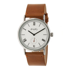 Simplify The 5100 Leather-Band Watch - Camel/White SIM5105