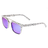 Sixty One Lindquist Polarized Sunglasses - White Marble/Purple-Blue SIXS137BL