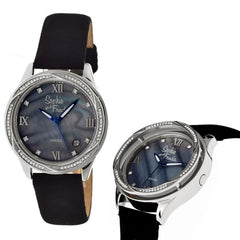 Sophie & Freda Los Angeles Swiss Ladies Watch - Silver/Black SAFSF2002