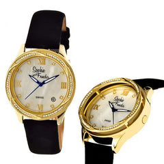 Sophie & Freda Los Angeles Swiss Ladies Watch - Gold/White SAFSF2003