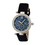 Sophie & Freda Montreal MOP Leather-Band Watch - Silver/Black SAFSF3002