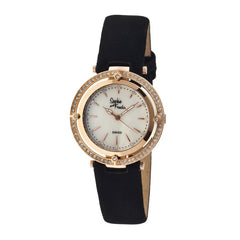 Sophie & Freda Tuscany Leather-Band Ladies Watch - Rose Gold/White