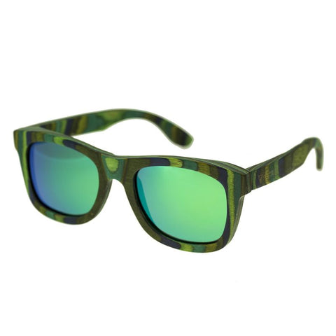 Spectrum Kalama Wood Polarized Sunglasses - Green Stripe/Green SSGS104GN