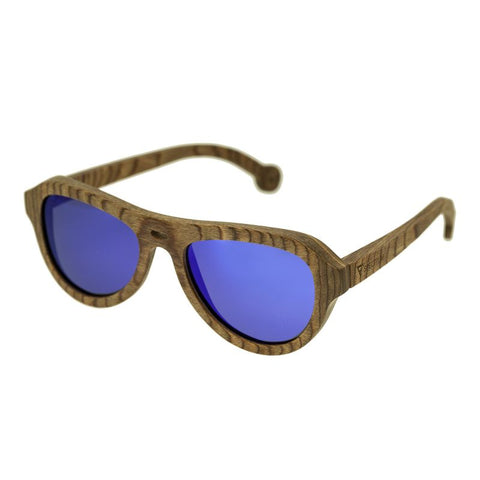 Spectrum Marzo Wood Polarized Sunglasses - Brown/Blue SSGS109BL